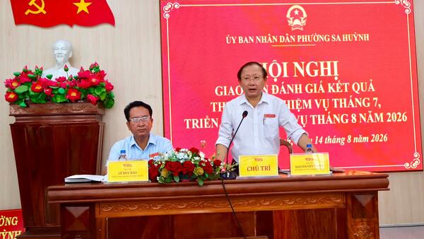UBND PHƯỜNG SA HUỲNH HỌP TRIỂN KHAI NHIỆM VỤ TRỌNG TÂM THÁNG 8 NĂM 2026